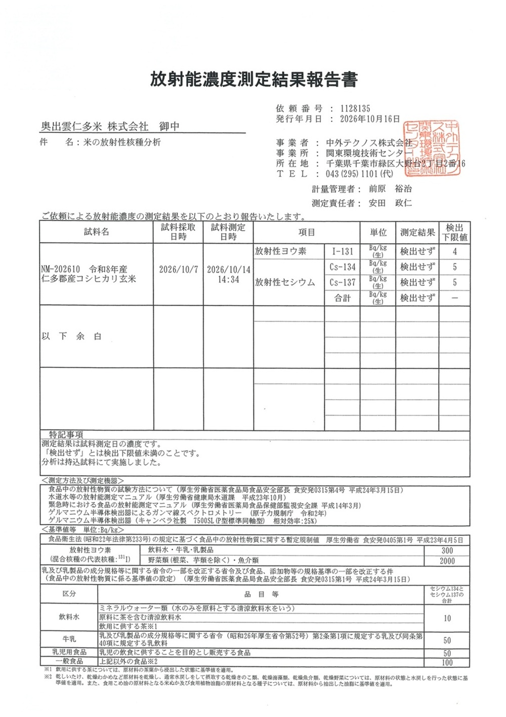 測定結果報告書2026.10